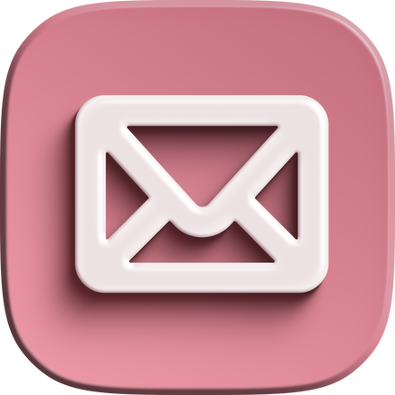 Pink square 3D envelope icon